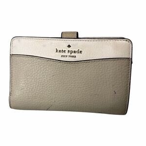 Kate Spade Compact Bi-fold Wallet Card Holder Coin Purse Ivory